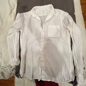 White Linen Button Up from Uniqlo